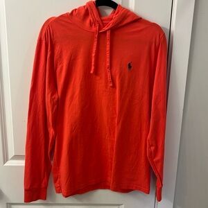 Red polo hoodie. Size :M